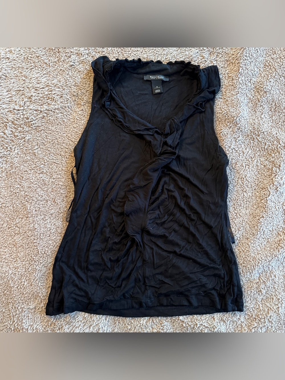 White House Black Market Sleeveless Ruffle Top, Medium